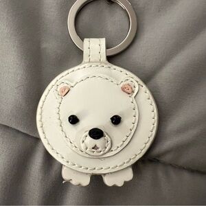 Coach Y2K White Polar Bear with Fuzzy Tail Keychain